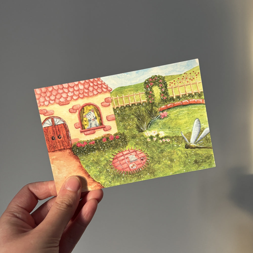 image représentant une carte et une enveloppe chat