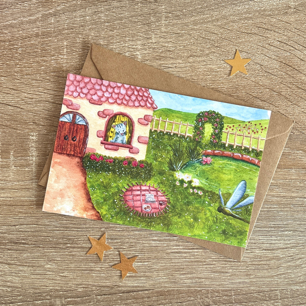 image représentant une carte et une enveloppe chat