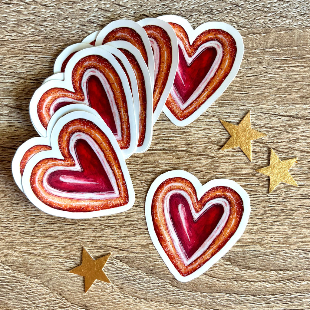 photo représentant un sticker biscuit en forme de cœur