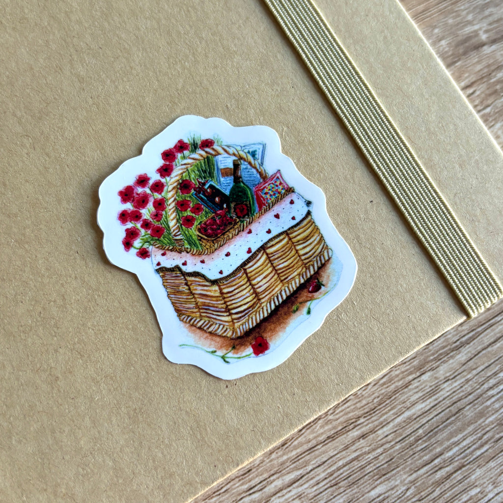 image représentant un sticker panier garni avec des fleurs