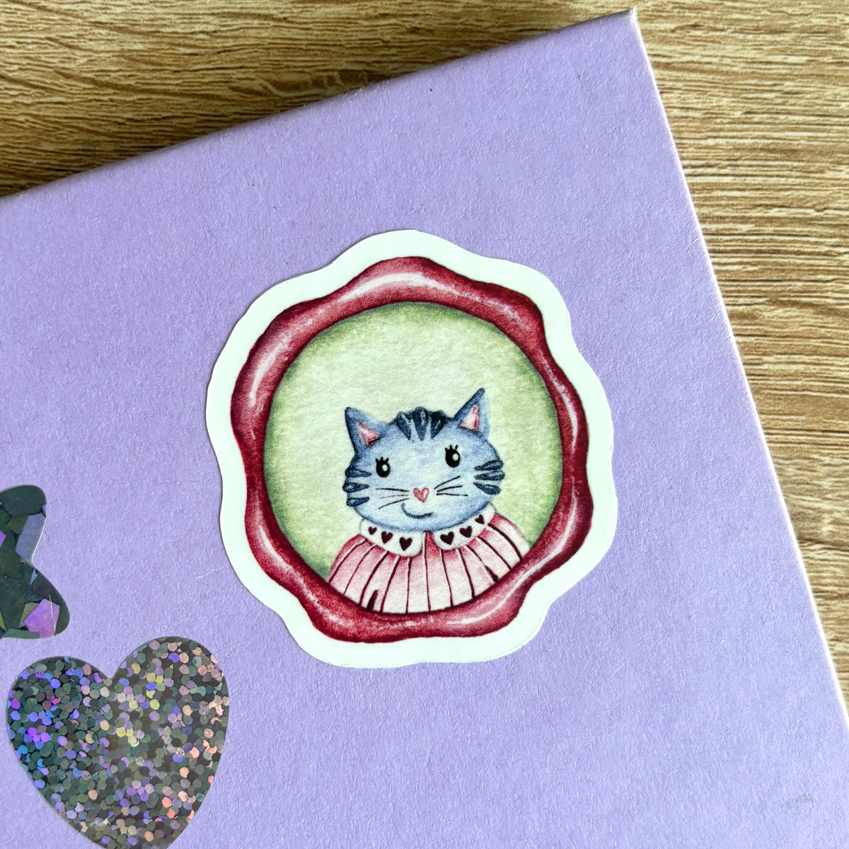 sticker représentant un portrait de chat mat autocollant
